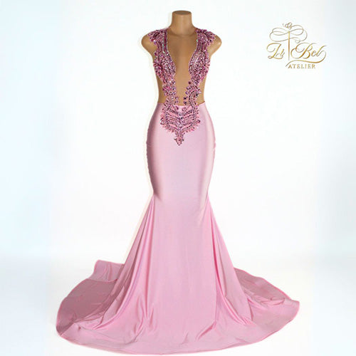 Pink Diamonds Mermaid Gown