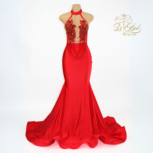 Rouge Radiance Mermaid Gown